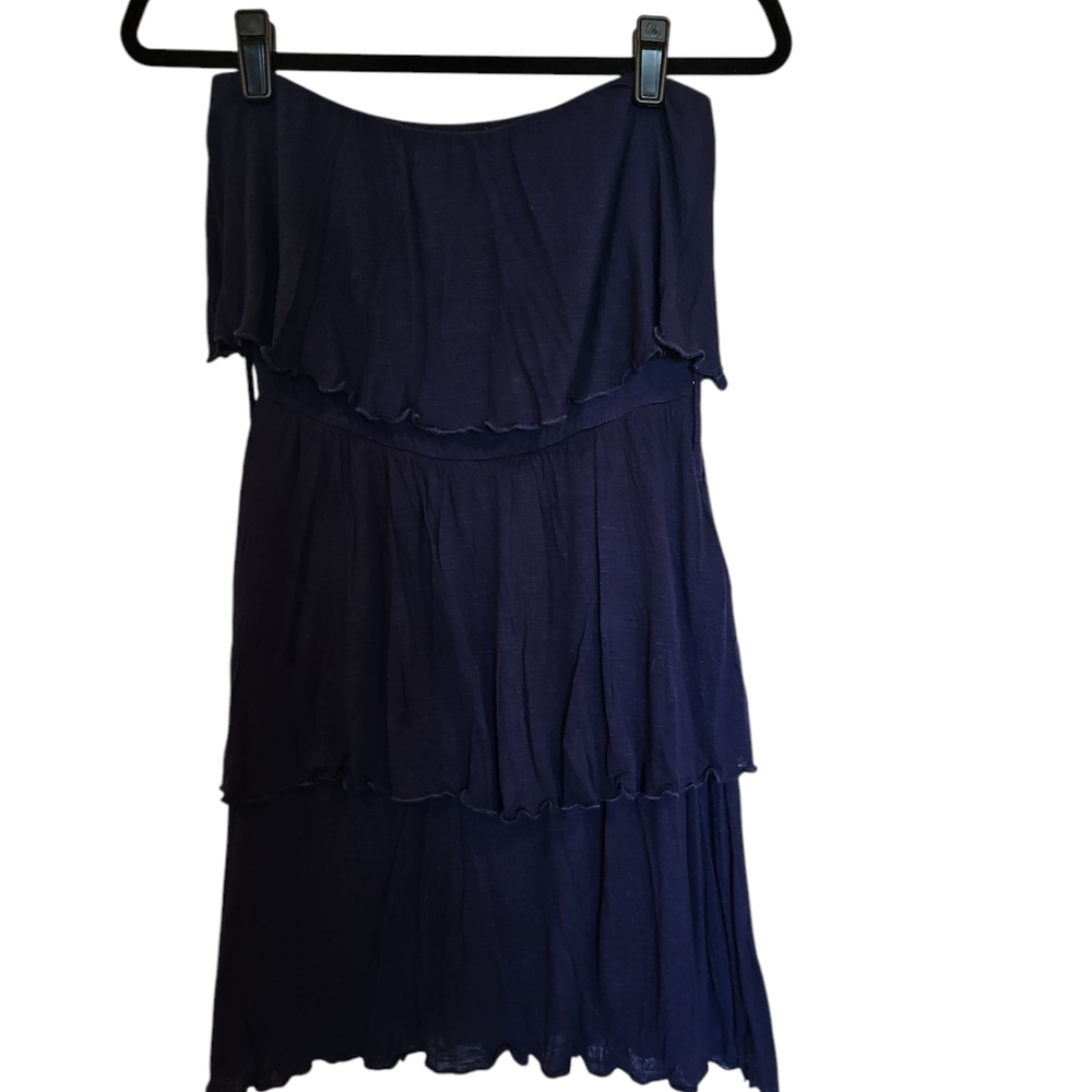 Elegant Navy Blue Layered Dress
